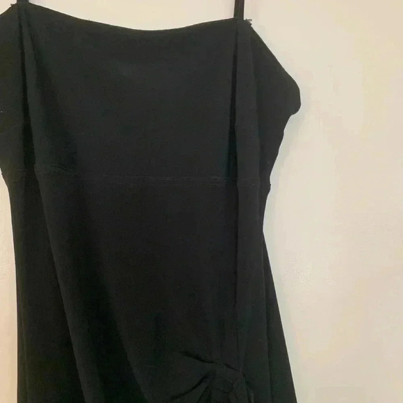 Joseph Ribkoff jersey like knit black cocktail dress w gathers at the waist - Picture 5 of 10